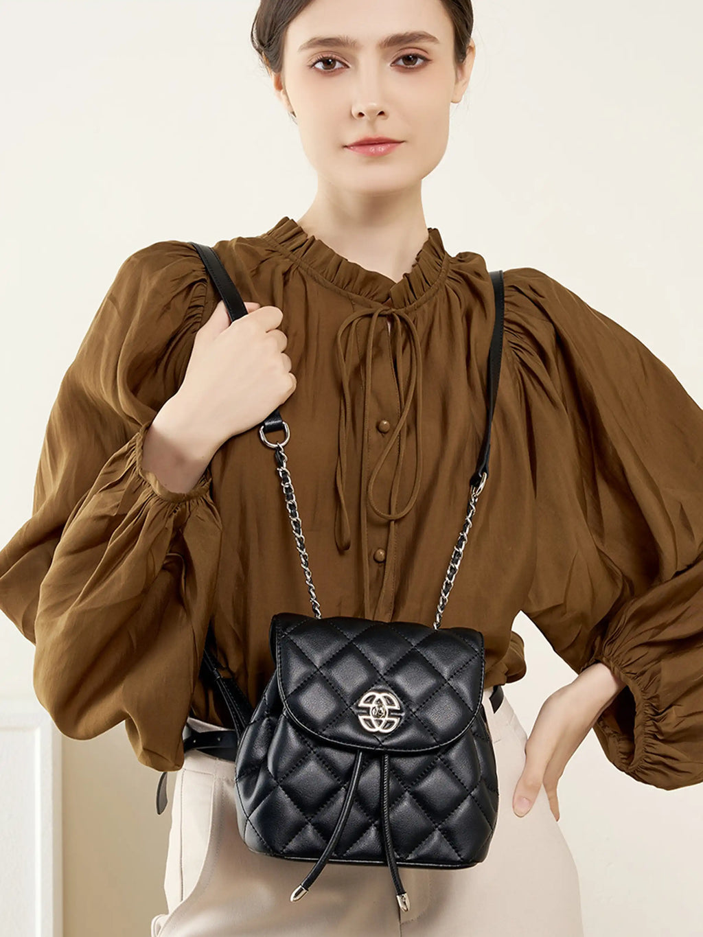 Backpack - Genuine split leather