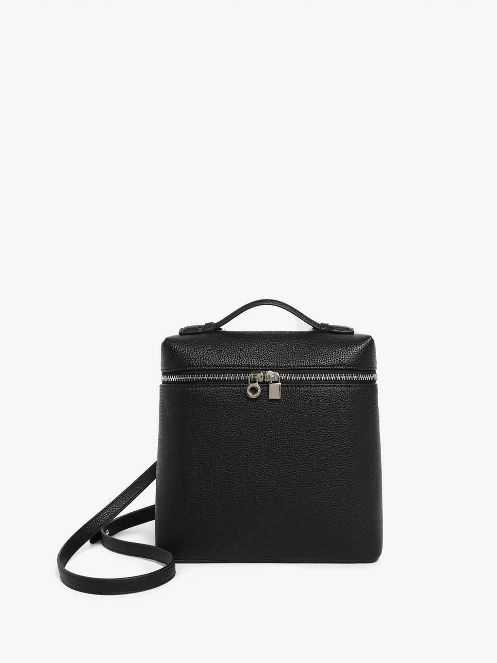 Black Backpack - Lychee texture