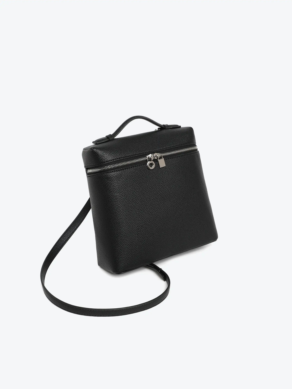 Black Backpack - Lychee texture