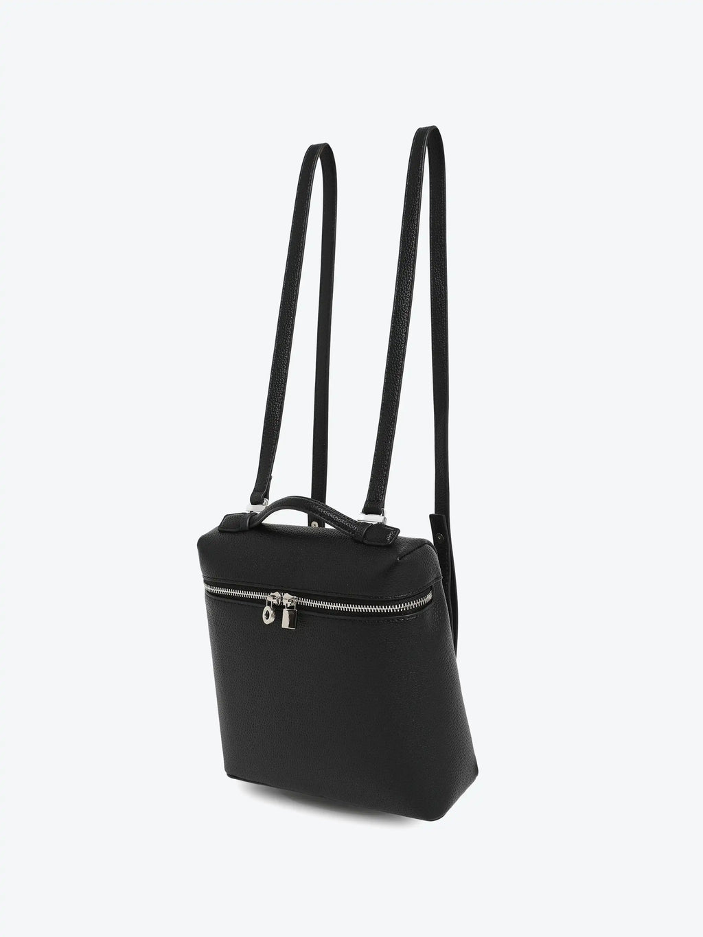 Black Backpack - Lychee texture