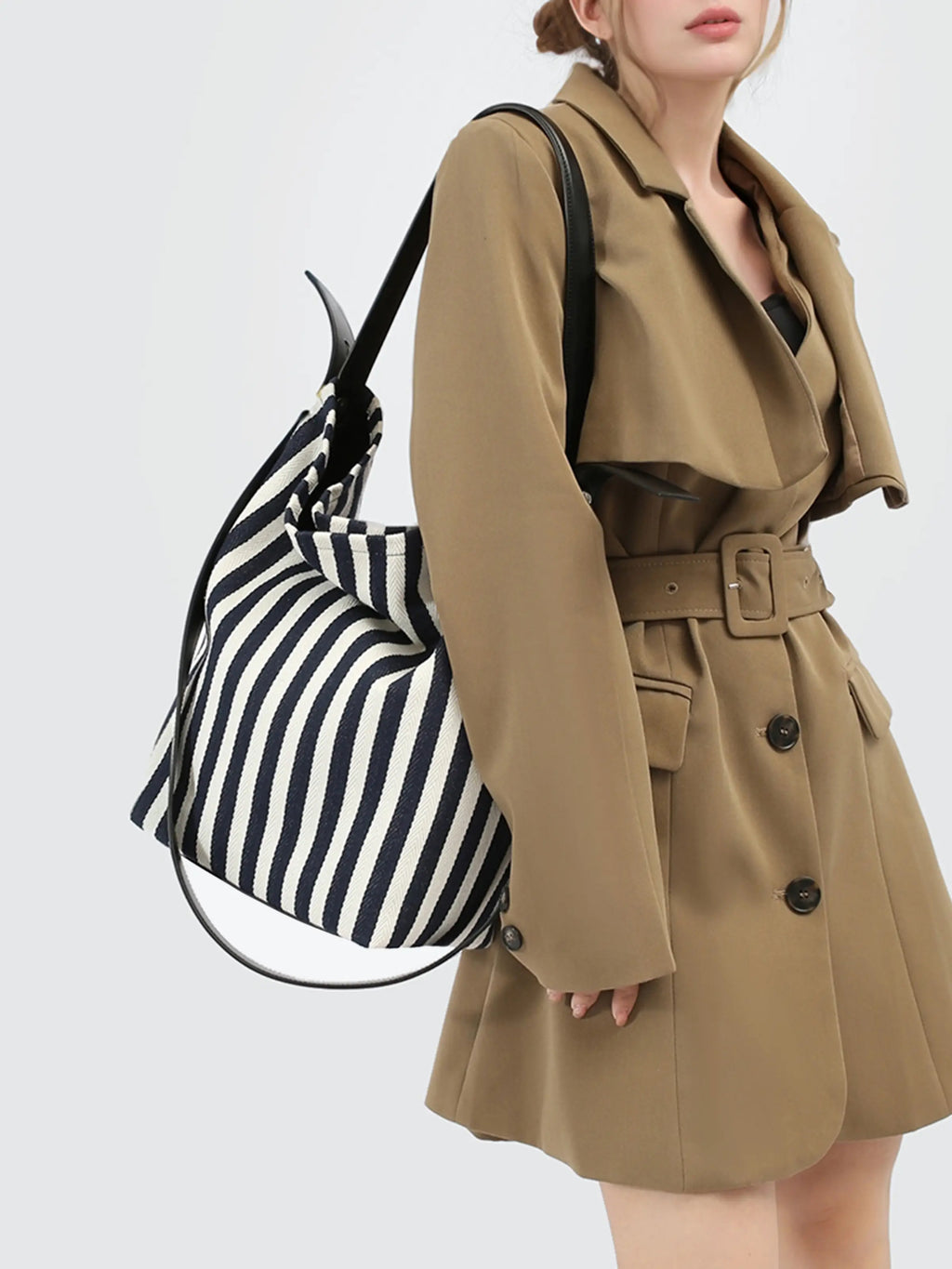 Striped Shoulder Bag - Canvas