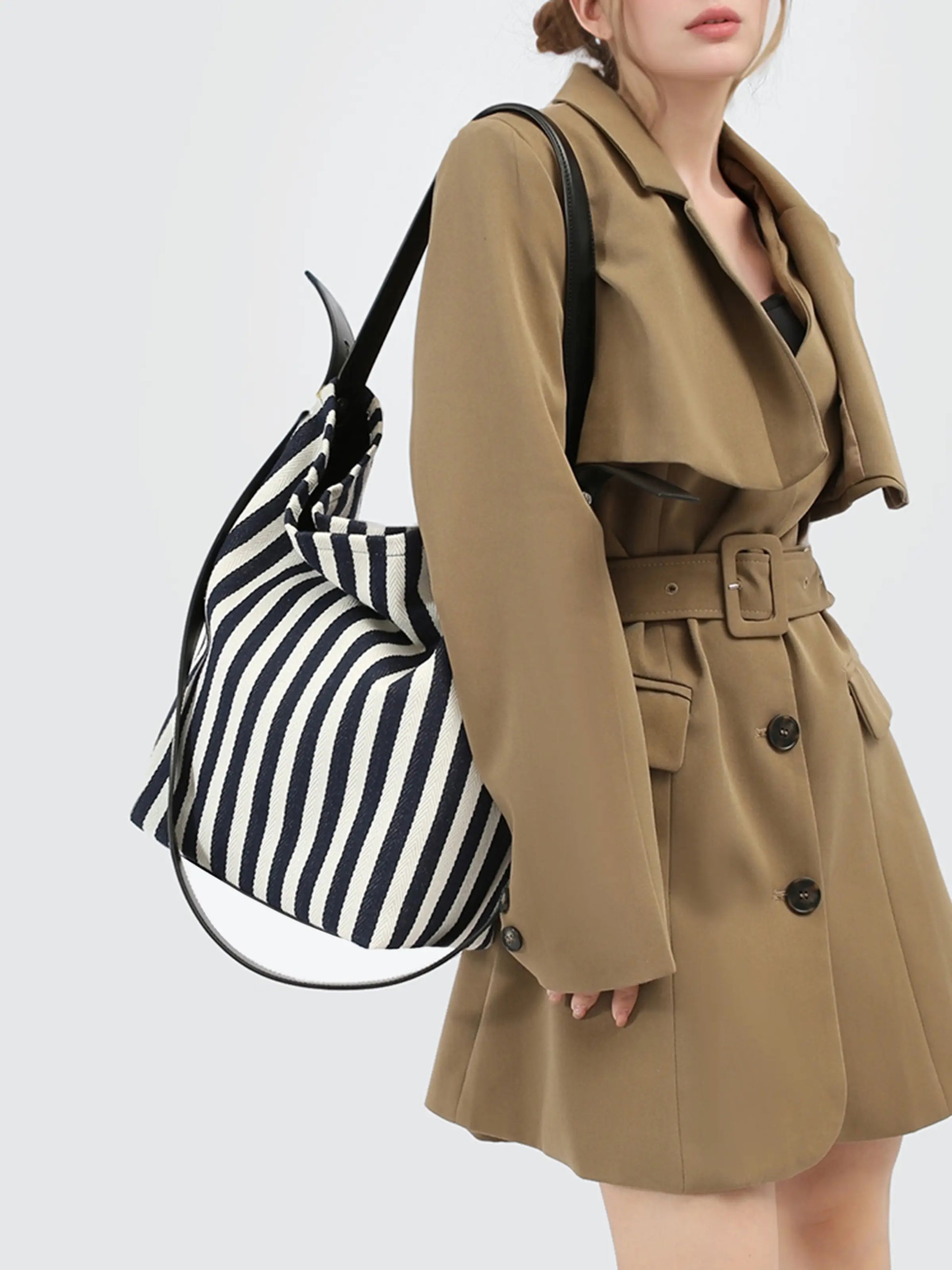 Striped Shoulder Bag - Canvas