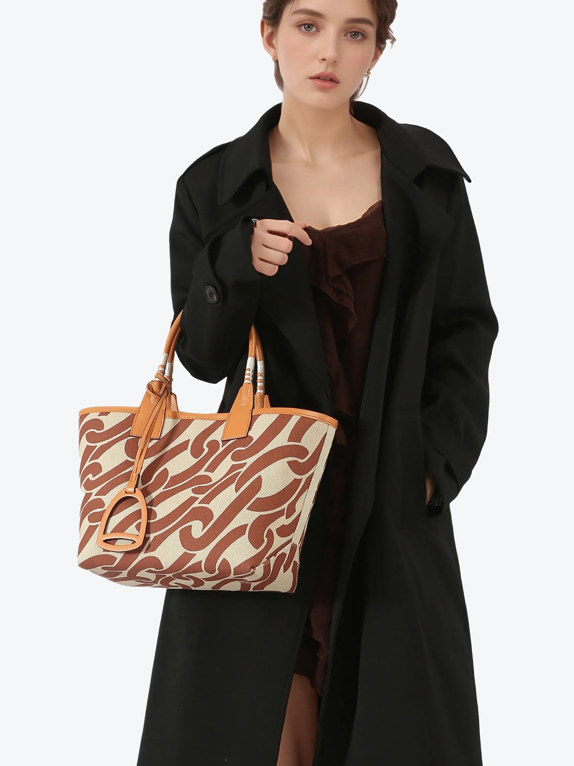 Canvas Handbag - Buckle pattern