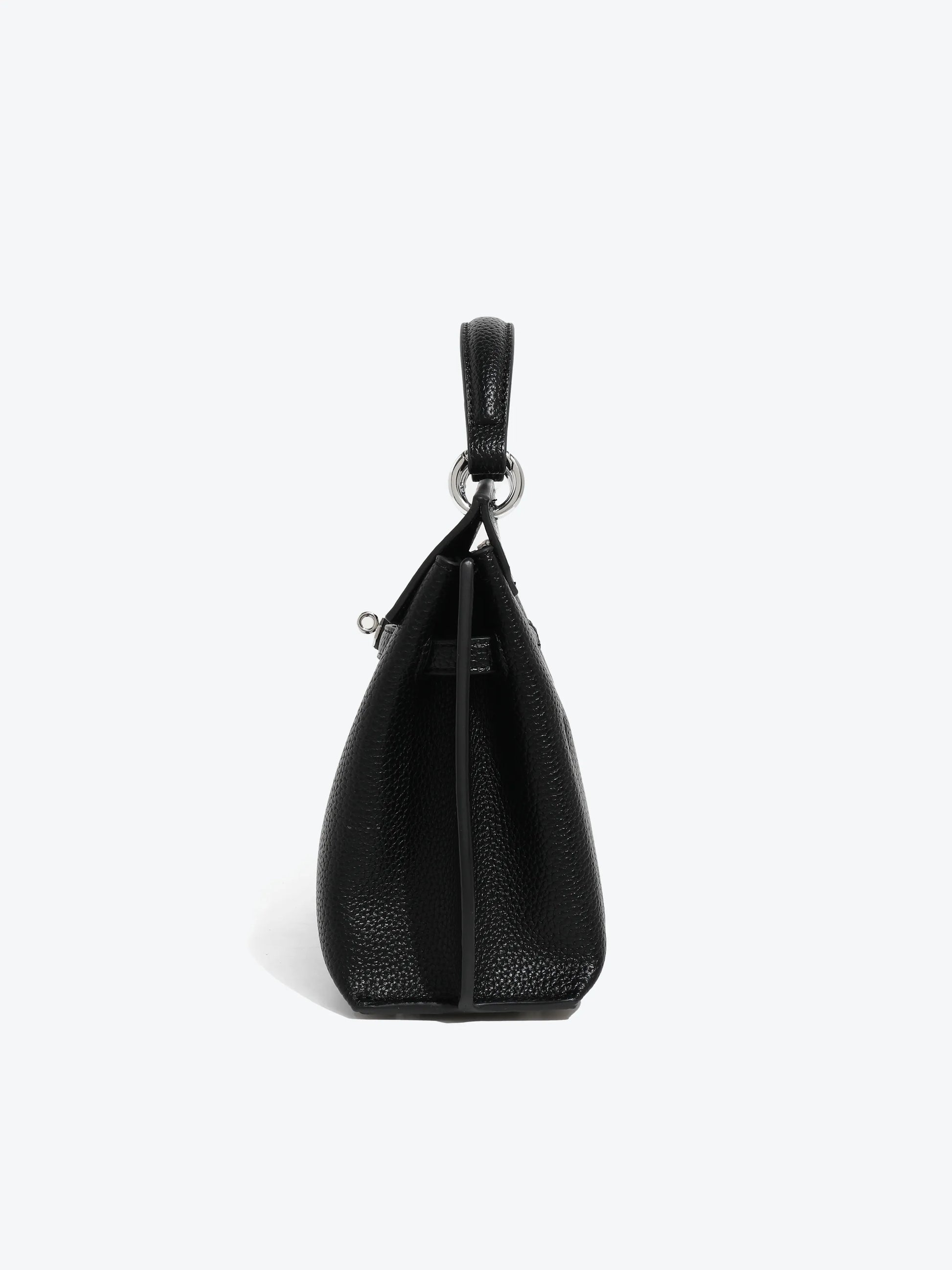 Black Handbag - Lychee texture
