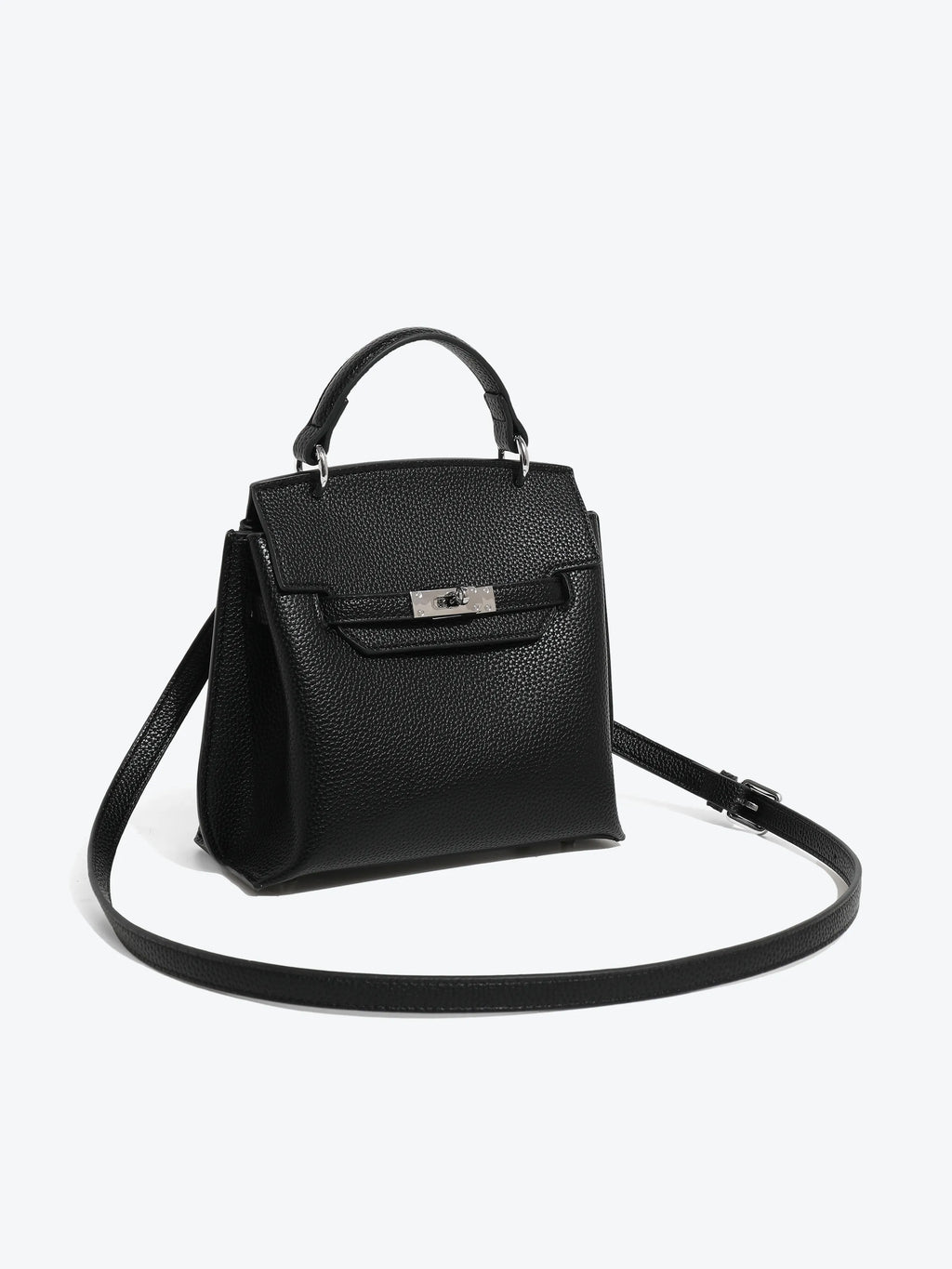 Black Handbag - Lychee texture