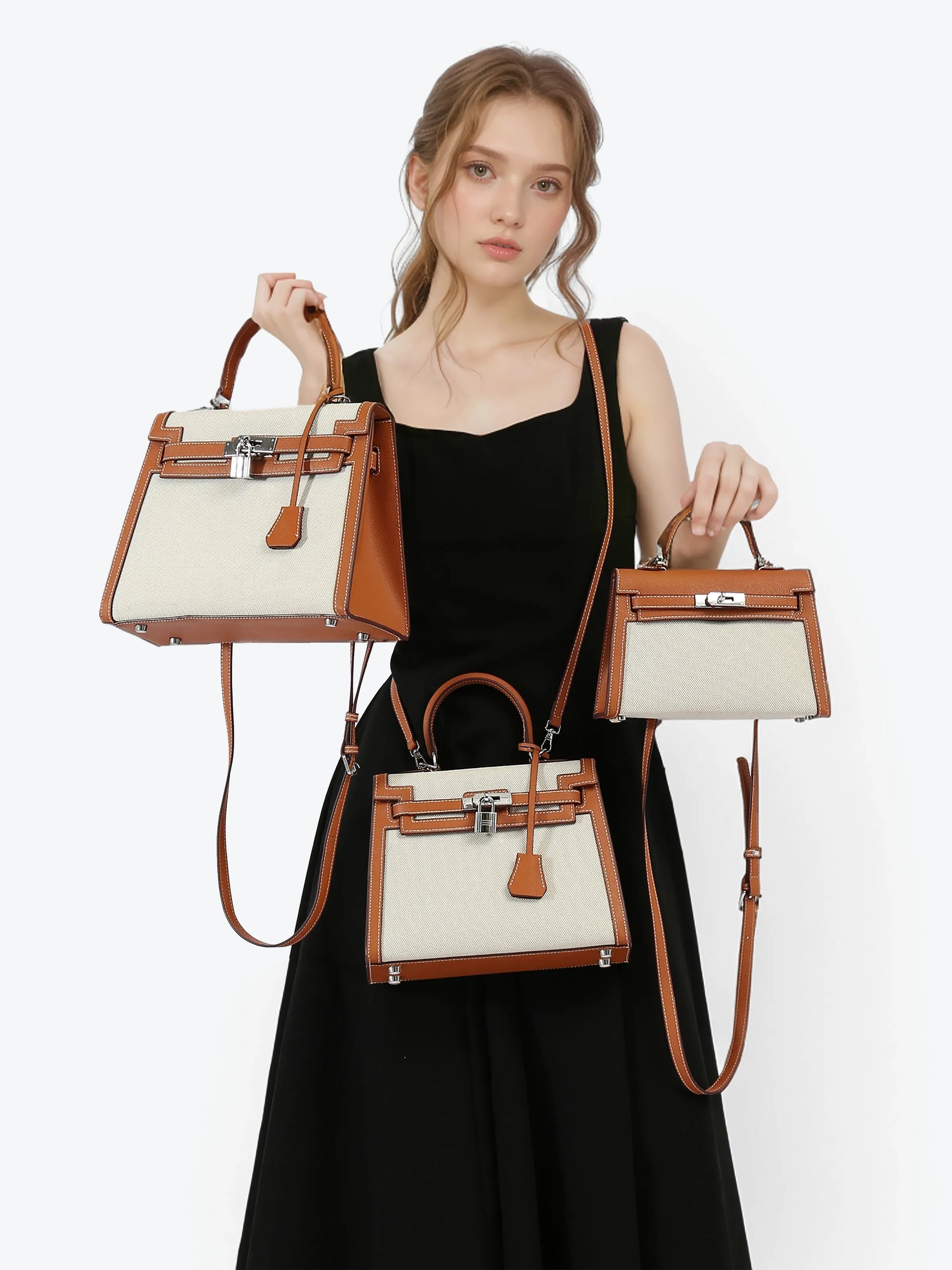 Large Brown Handbag - Canvas