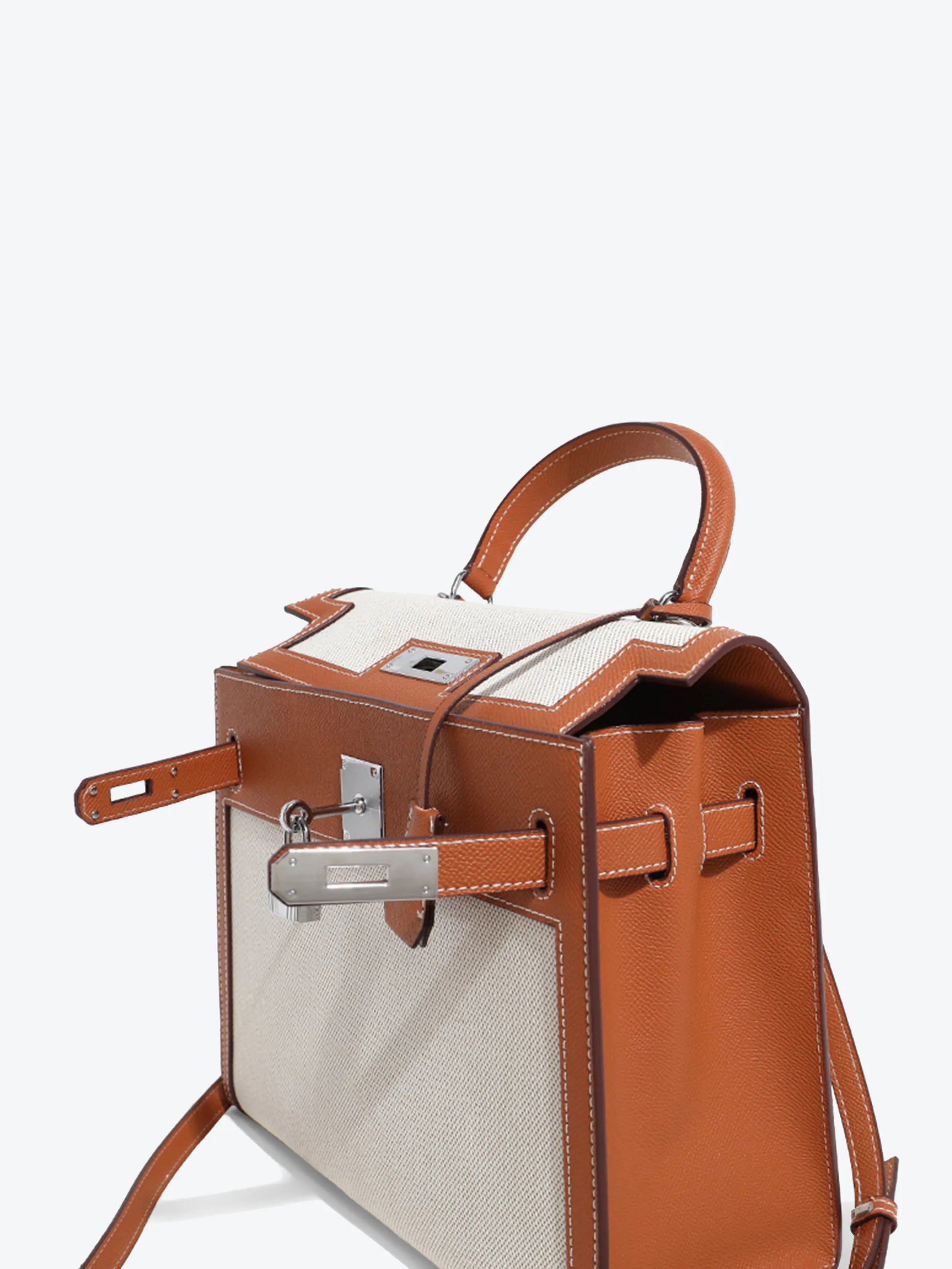 Large Brown Handbag - Canvas