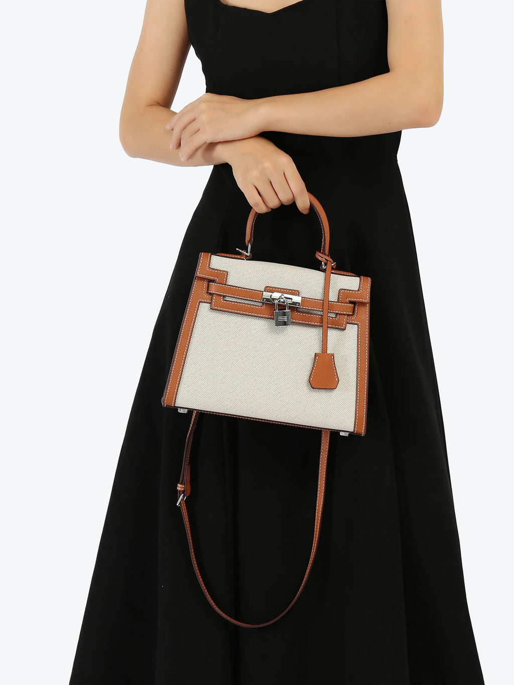 Large Brown Handbag - Canvas