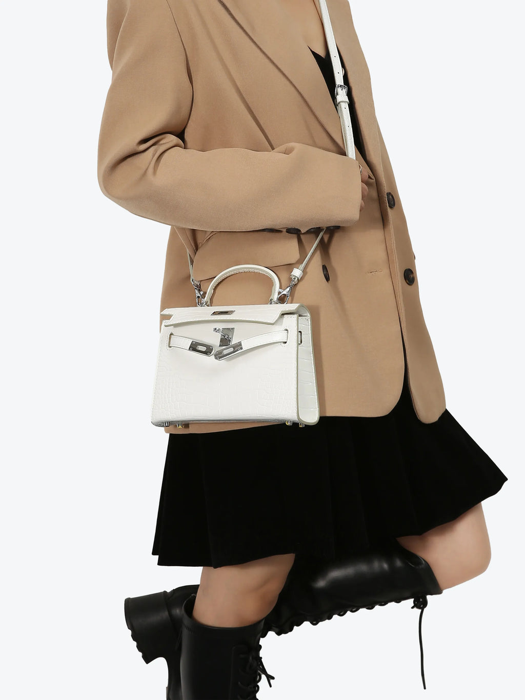 Mini Handbag - Crocodile Texture