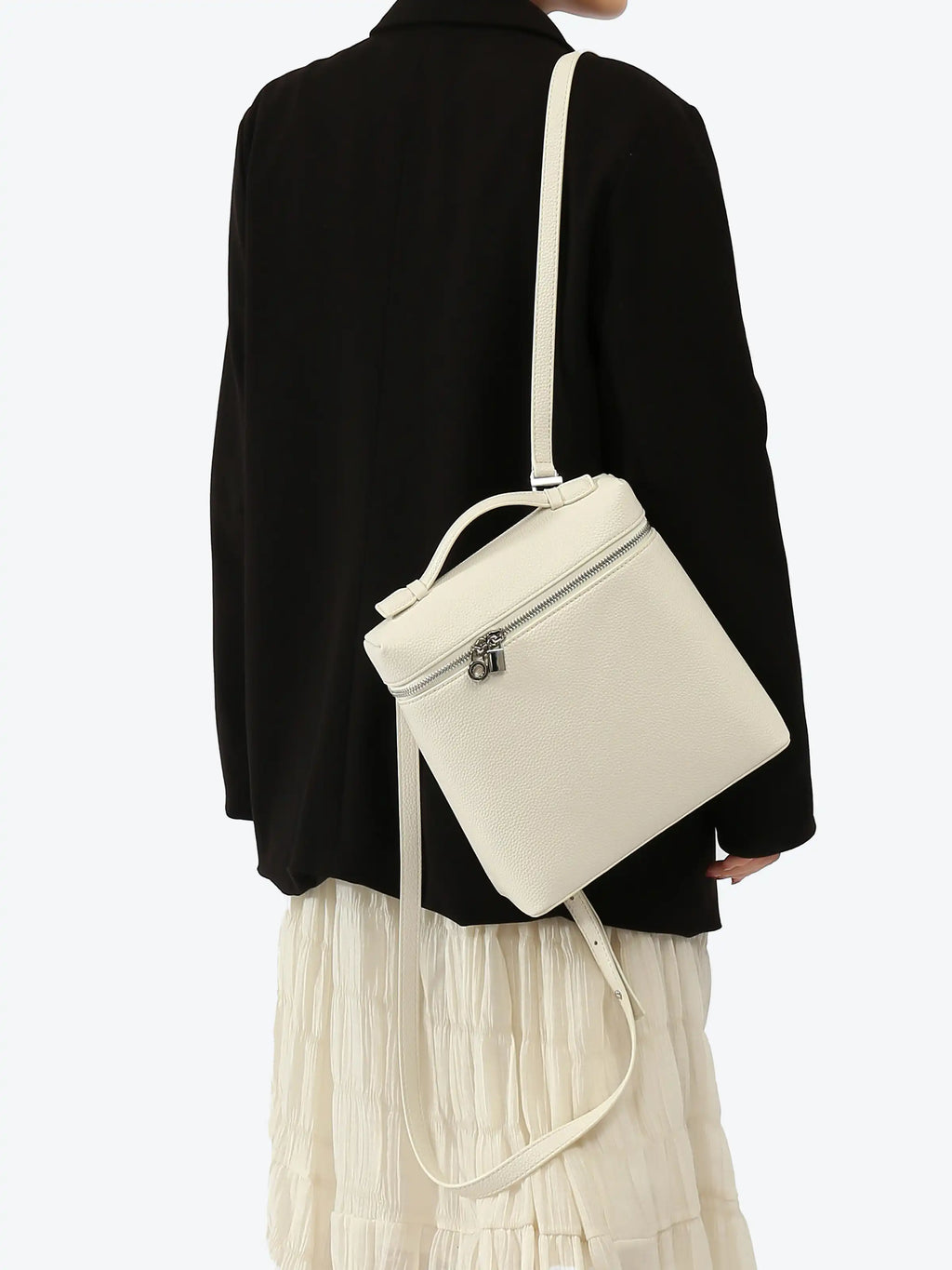 White Backpack - Lychee texture