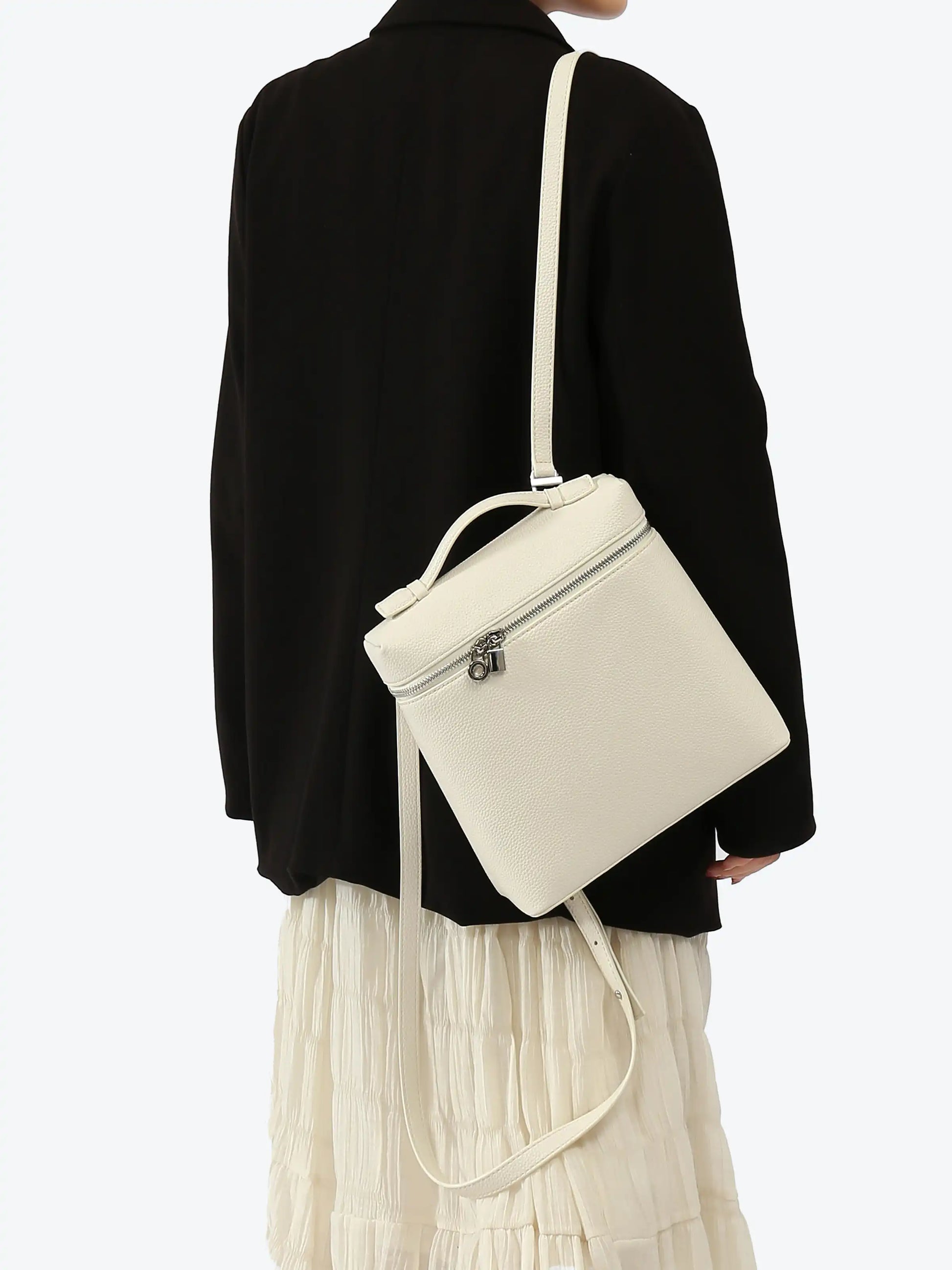 White Backpack - Lychee texture