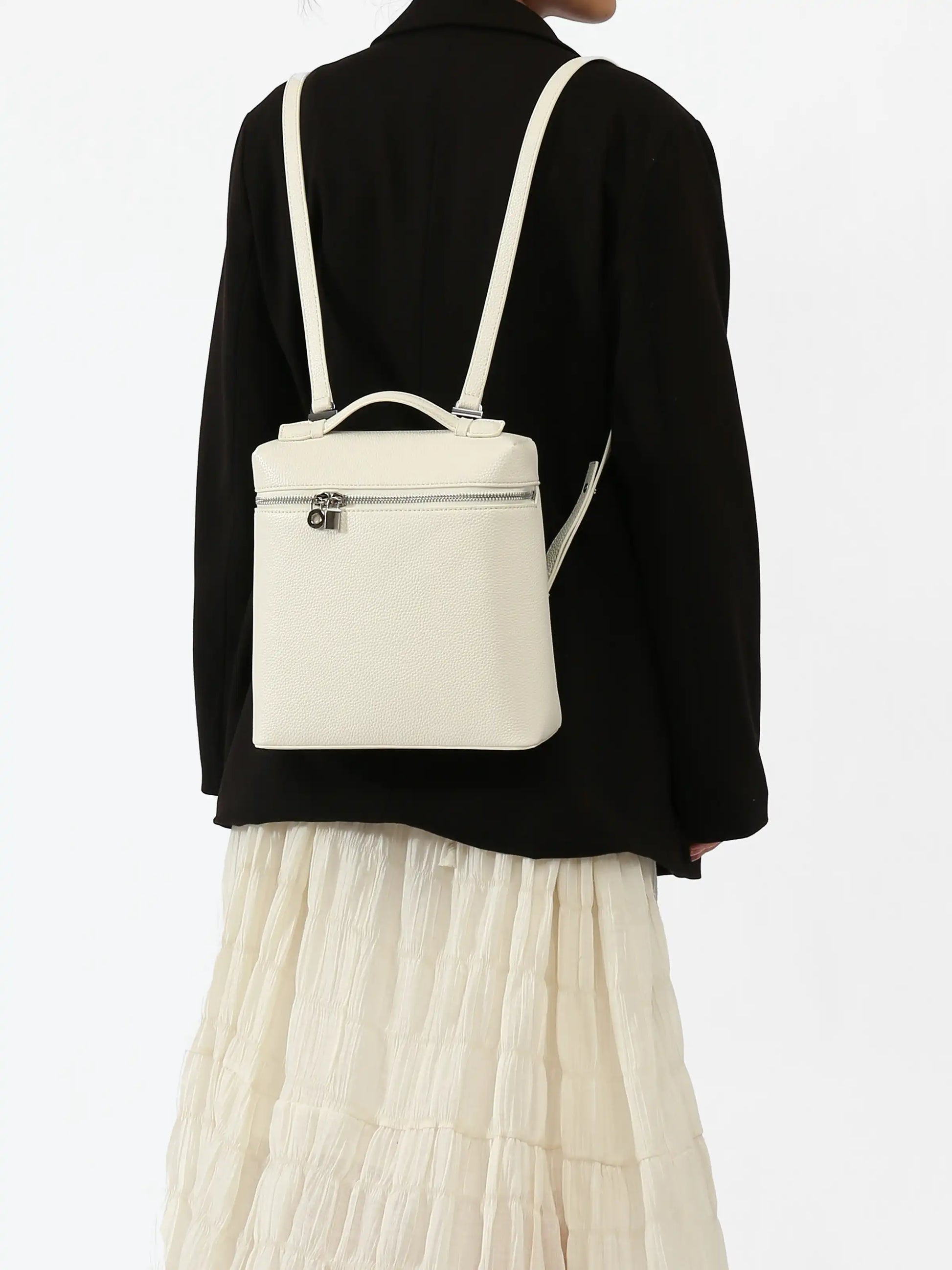 White Backpack - Lychee texture
